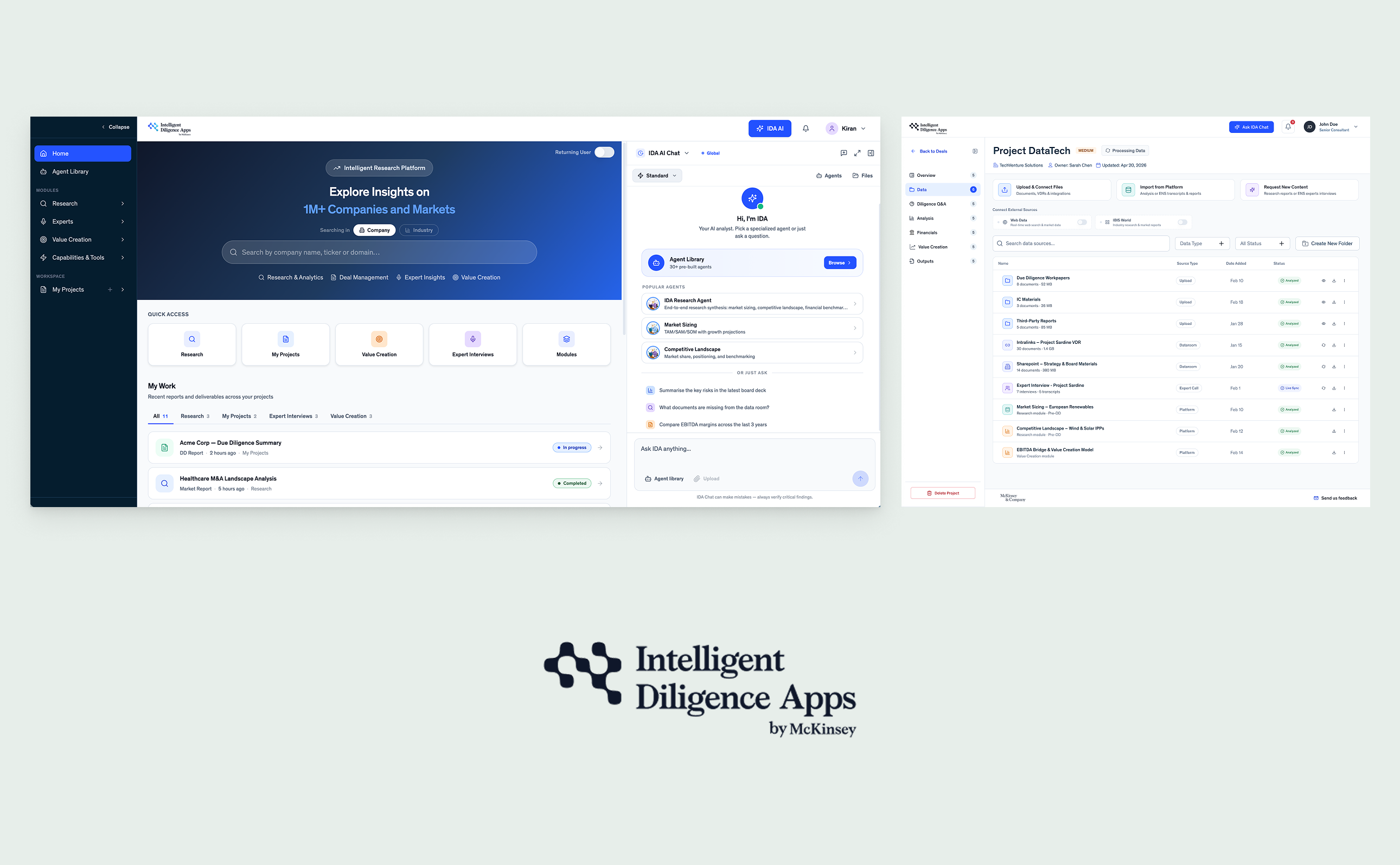 IDA — Intelligent Diligence Apps · McKinsey